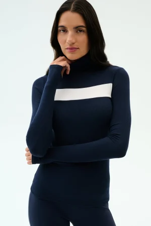 Fashion Lennon Rib Turtleneck Tops & Tanks