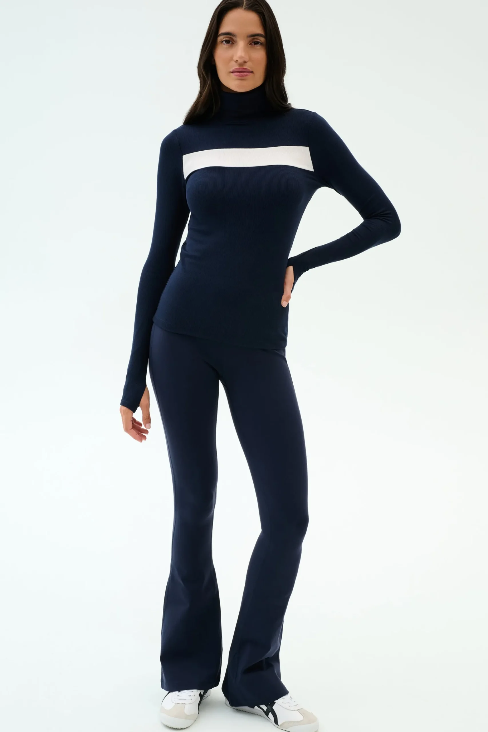 Fashion Lennon Rib Turtleneck Tops & Tanks