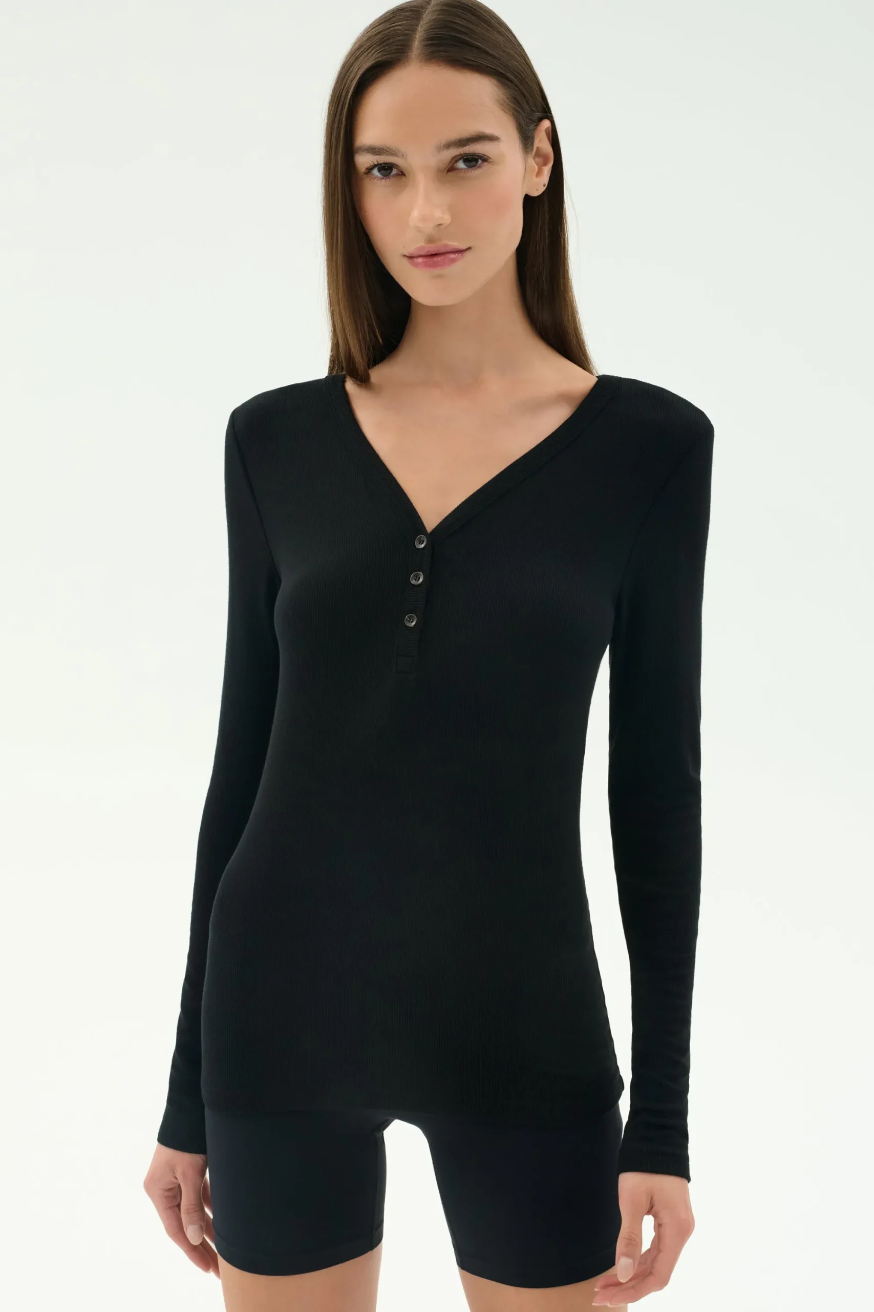 Discount Louise Rib Henley Tops & Tanks