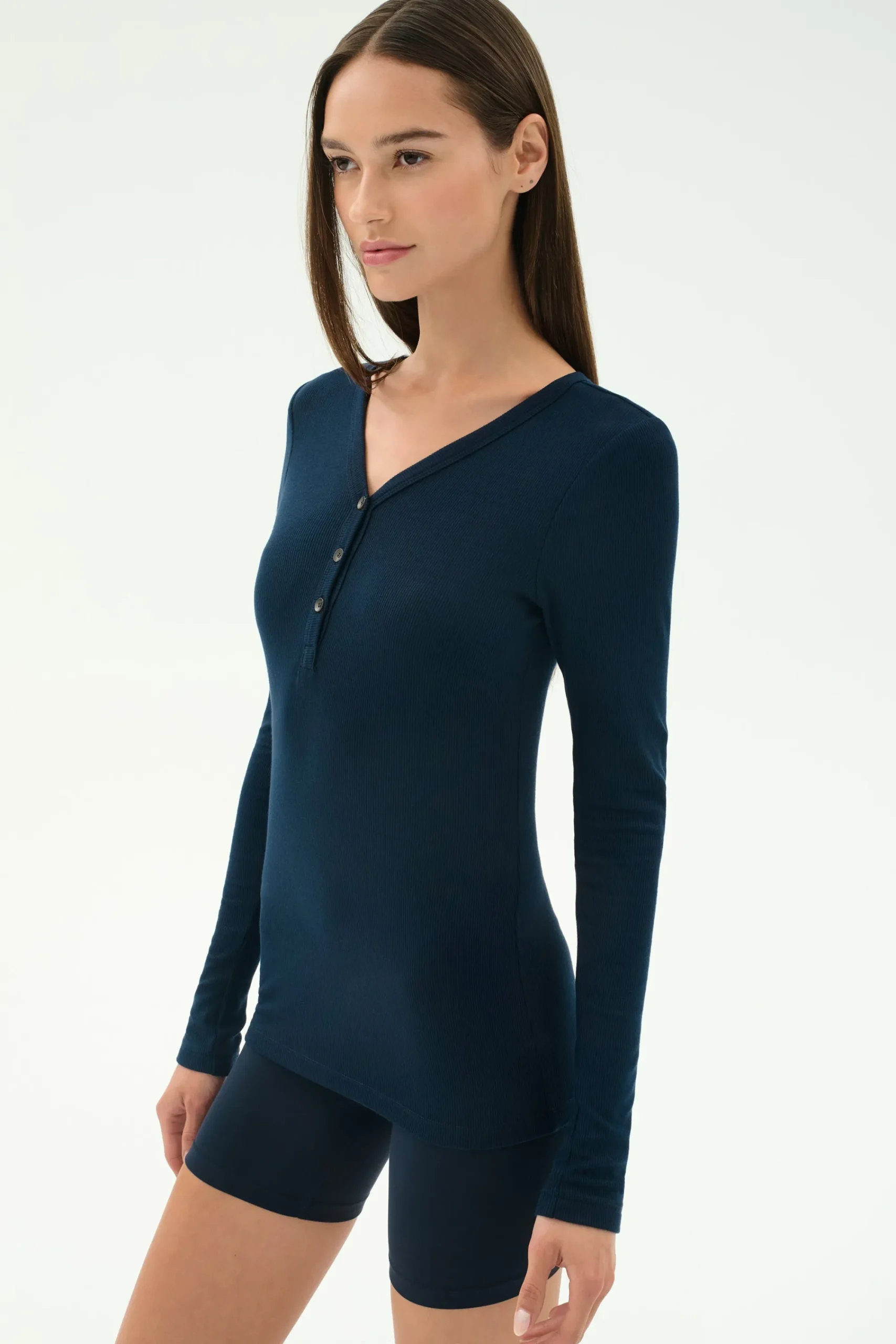 Outlet Louise Rib Henley Tops & Tanks