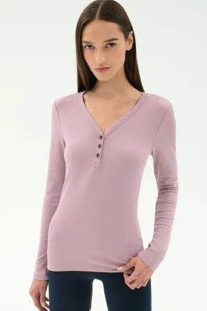 New Louise Rib Henley Tops & Tanks