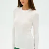 Hot Louise Rib Long Sleeve Tops & Tanks